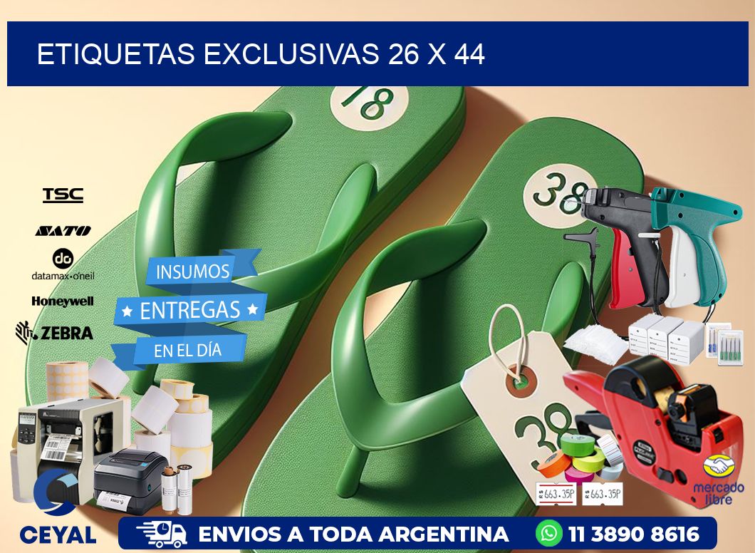 Etiquetas exclusivas 26 x 44
