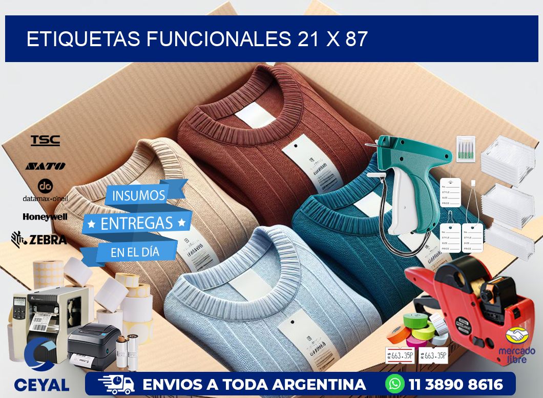 Etiquetas funcionales 21 x 87