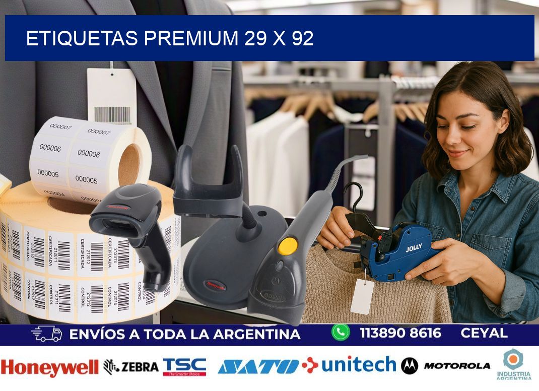 Etiquetas premium 29 x 92