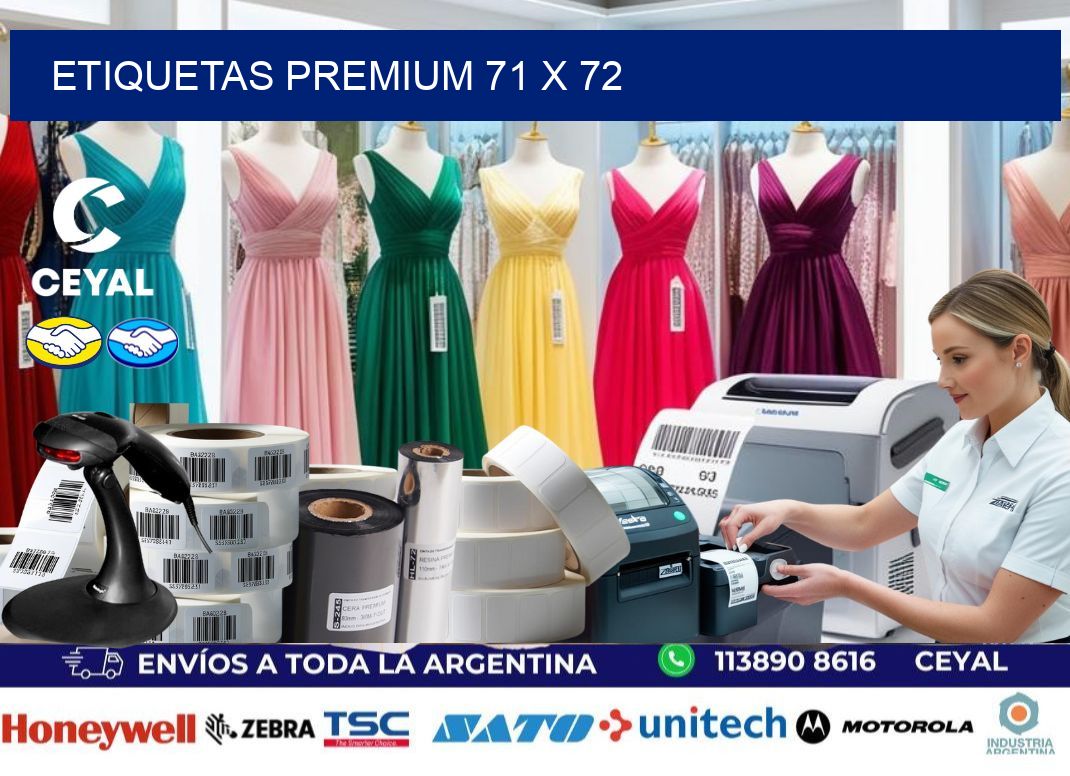 Etiquetas premium 71 x 72