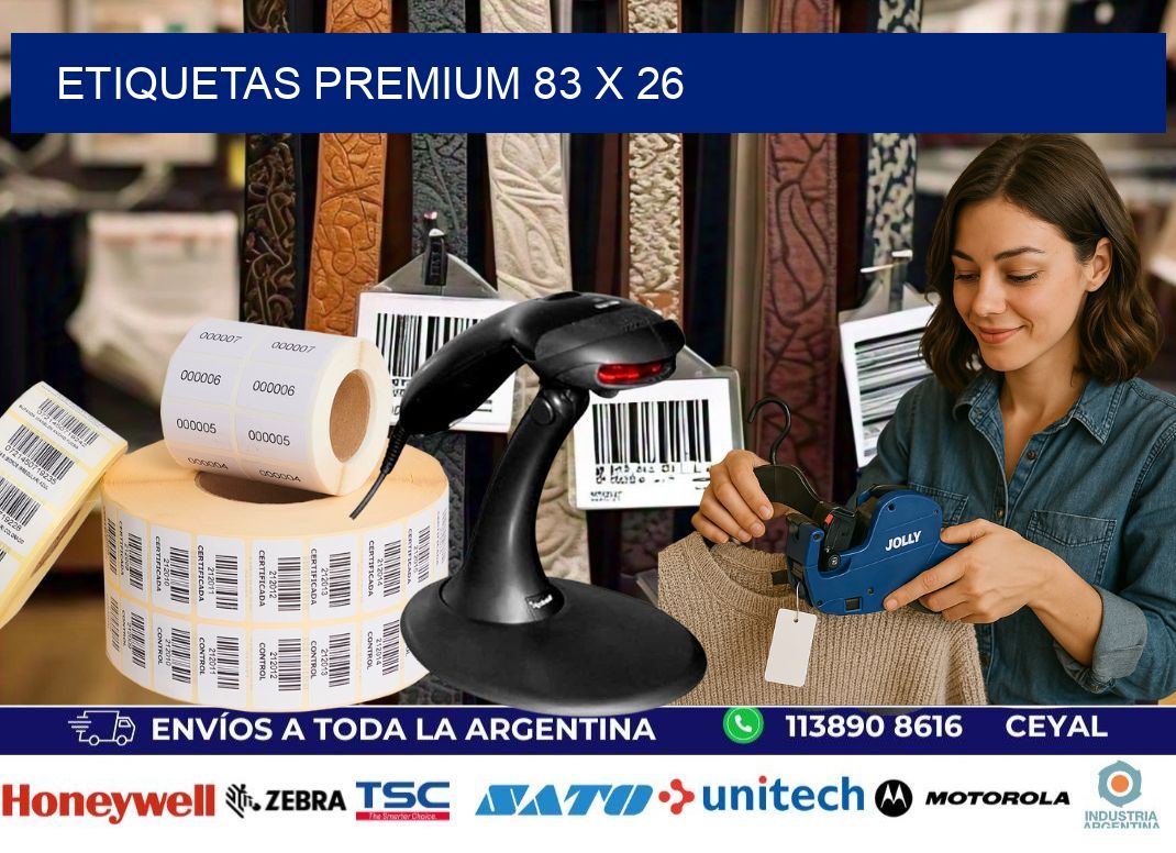 Etiquetas premium 83 x 26