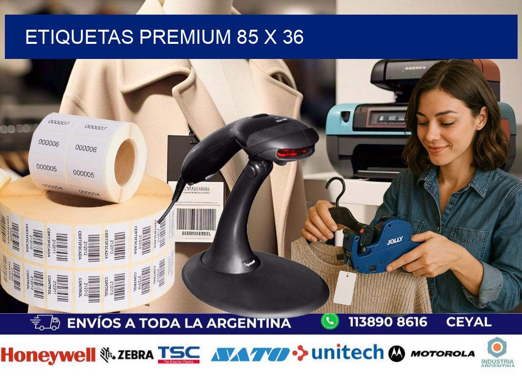 Etiquetas premium 85 x 36
