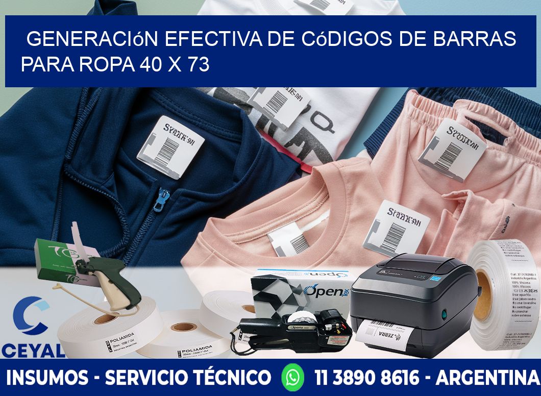 Generación Efectiva de Códigos de Barras para Ropa 40 x 73