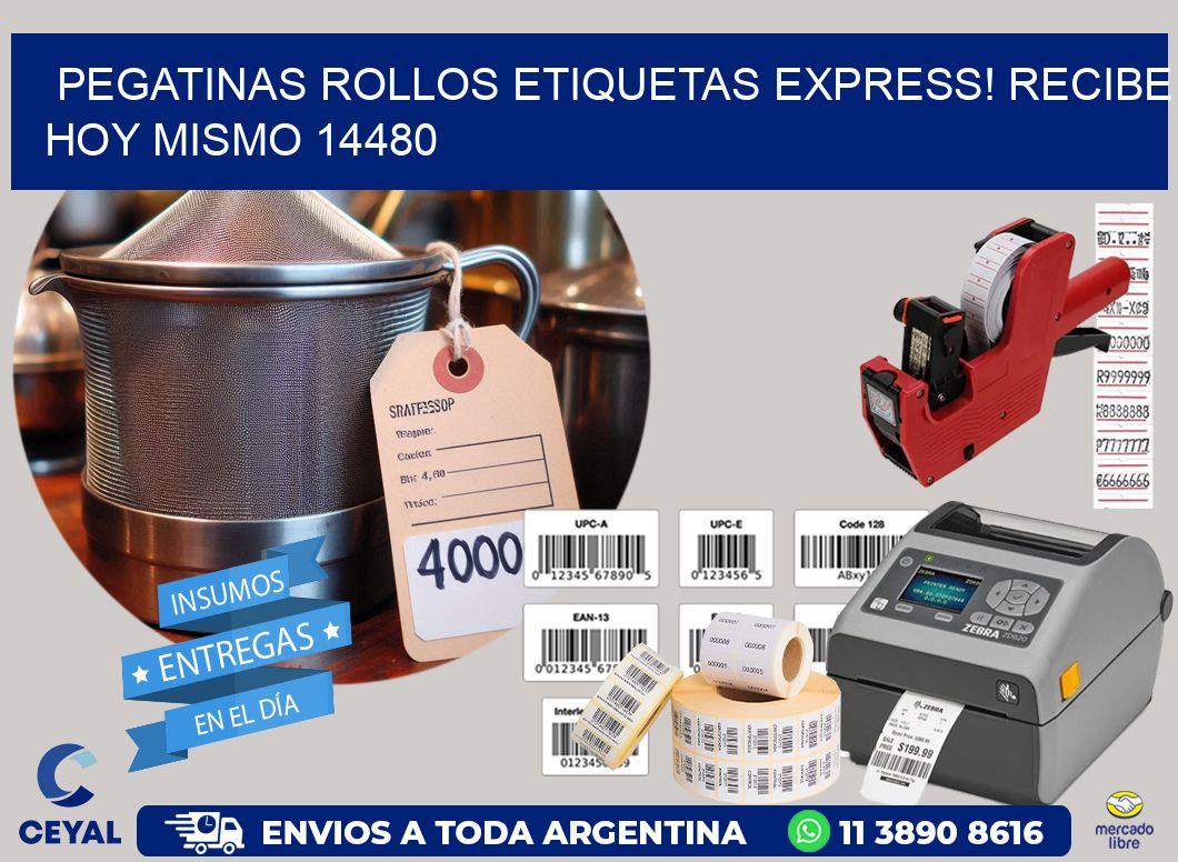 Pegatinas rollos etiquetas Express! Recibe Hoy Mismo 14480