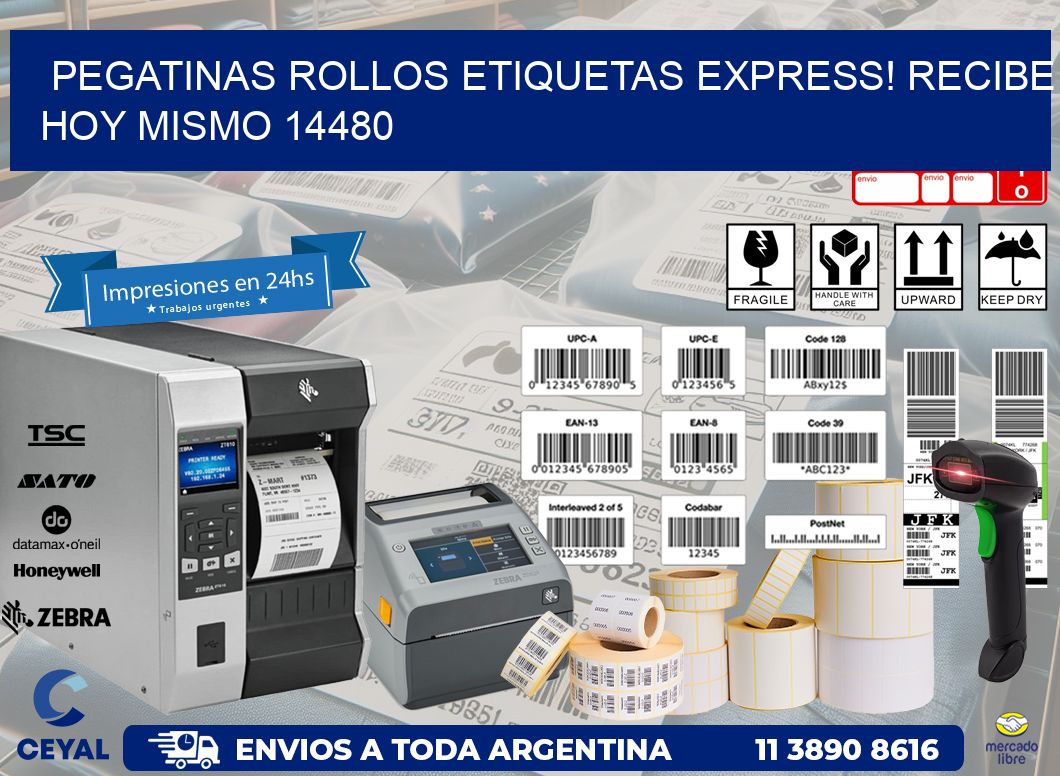 Pegatinas rollos etiquetas Express! Recibe Hoy Mismo 14480