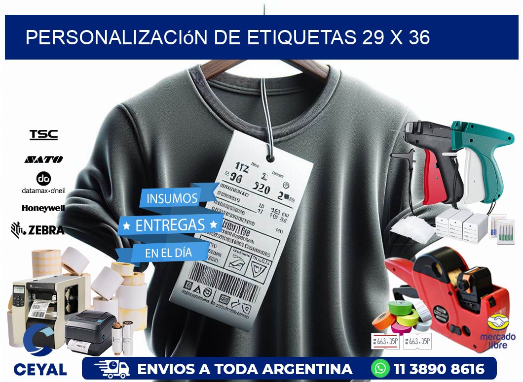 Personalización de etiquetas 29 x 36