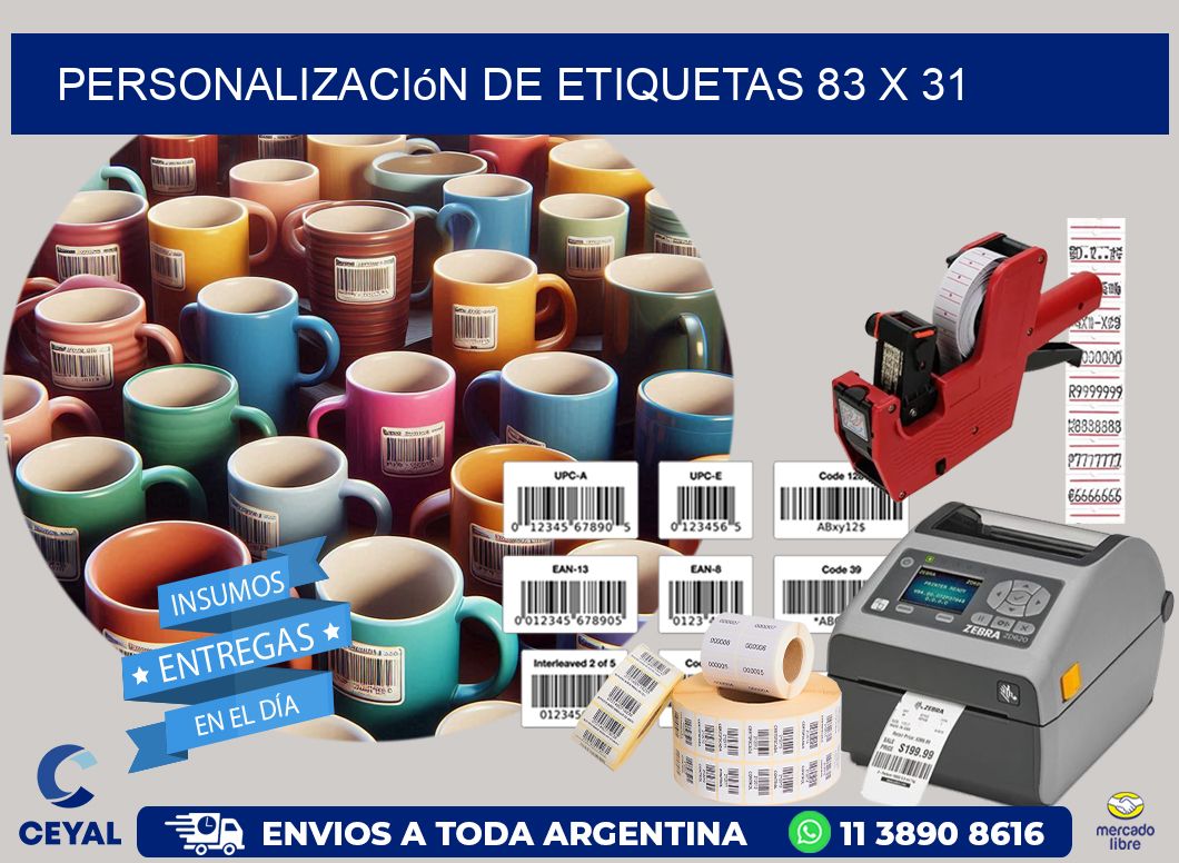 Personalización de etiquetas 83 x 31