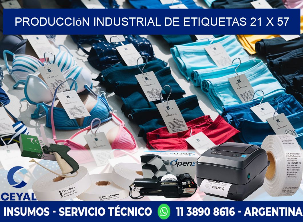 Producción industrial de etiquetas 21 x 57