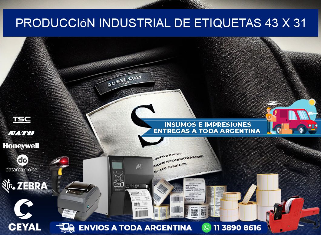 Producción industrial de etiquetas 43 x 31