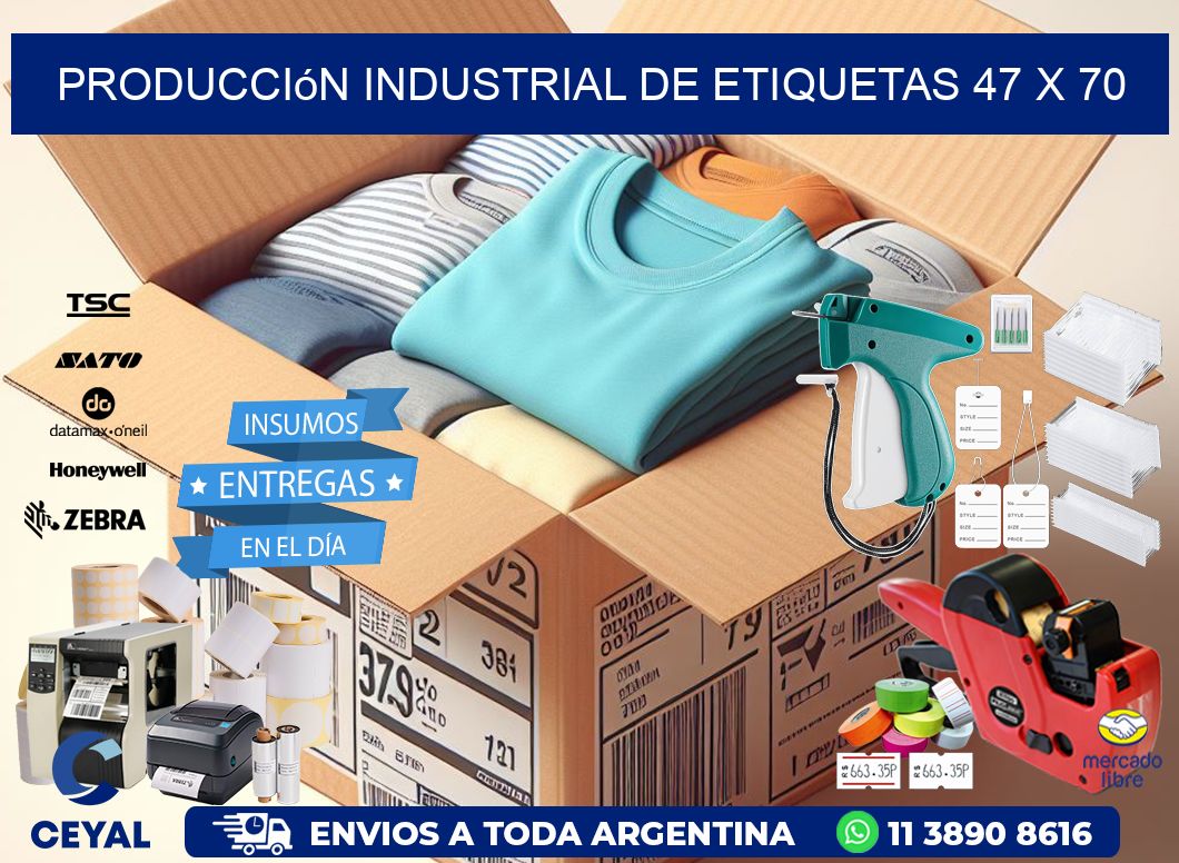Producción industrial de etiquetas 47 x 70