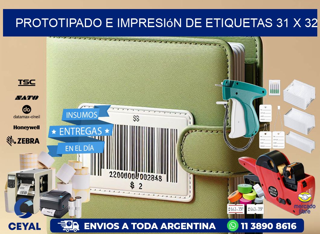Prototipado e impresión de etiquetas 31 x 32