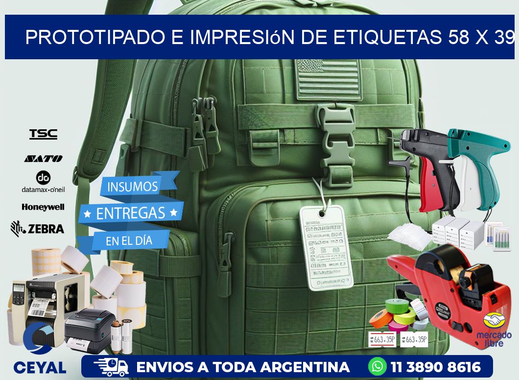Prototipado e impresión de etiquetas 58 x 39