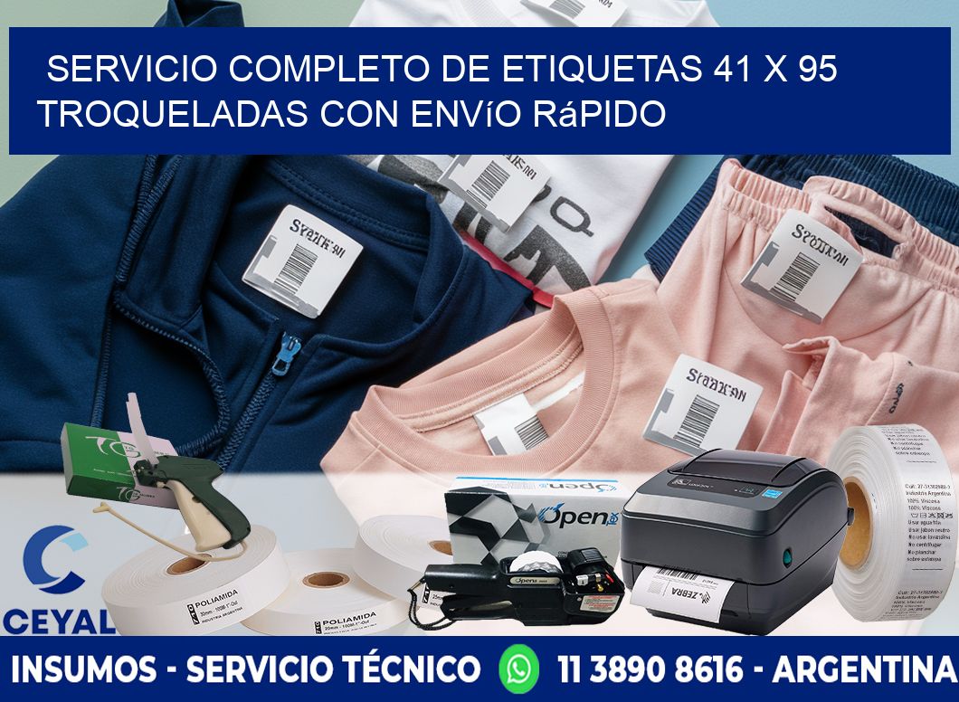 Servicio completo de etiquetas 41 x 95 troqueladas con envío rápido