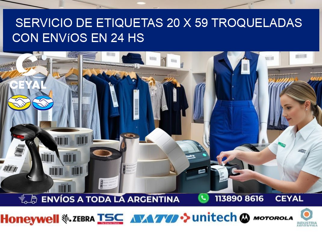 Servicio de etiquetas 20 x 59 troqueladas con envíos en 24 hs