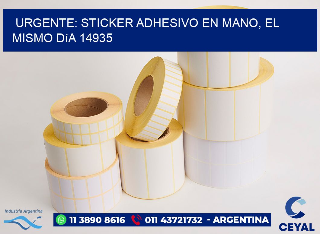 Urgente: Sticker adhesivo en Mano, el Mismo Día 14935