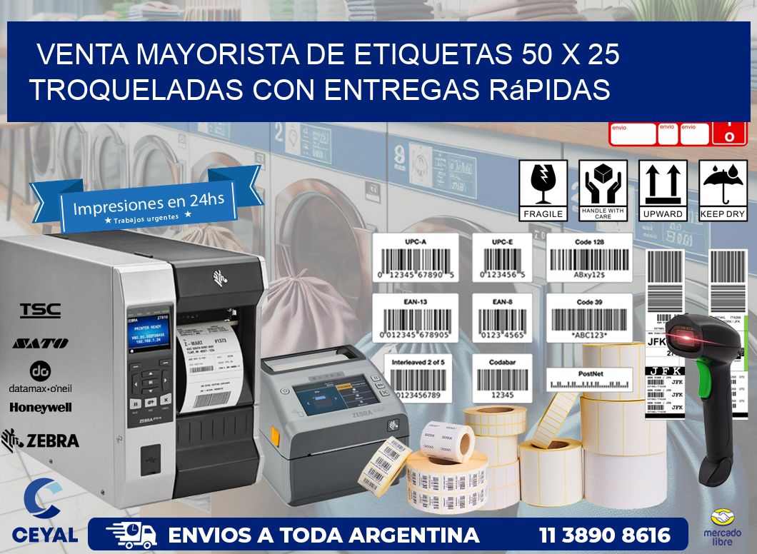 Venta mayorista de etiquetas 50 x 25 troqueladas con entregas rápidas