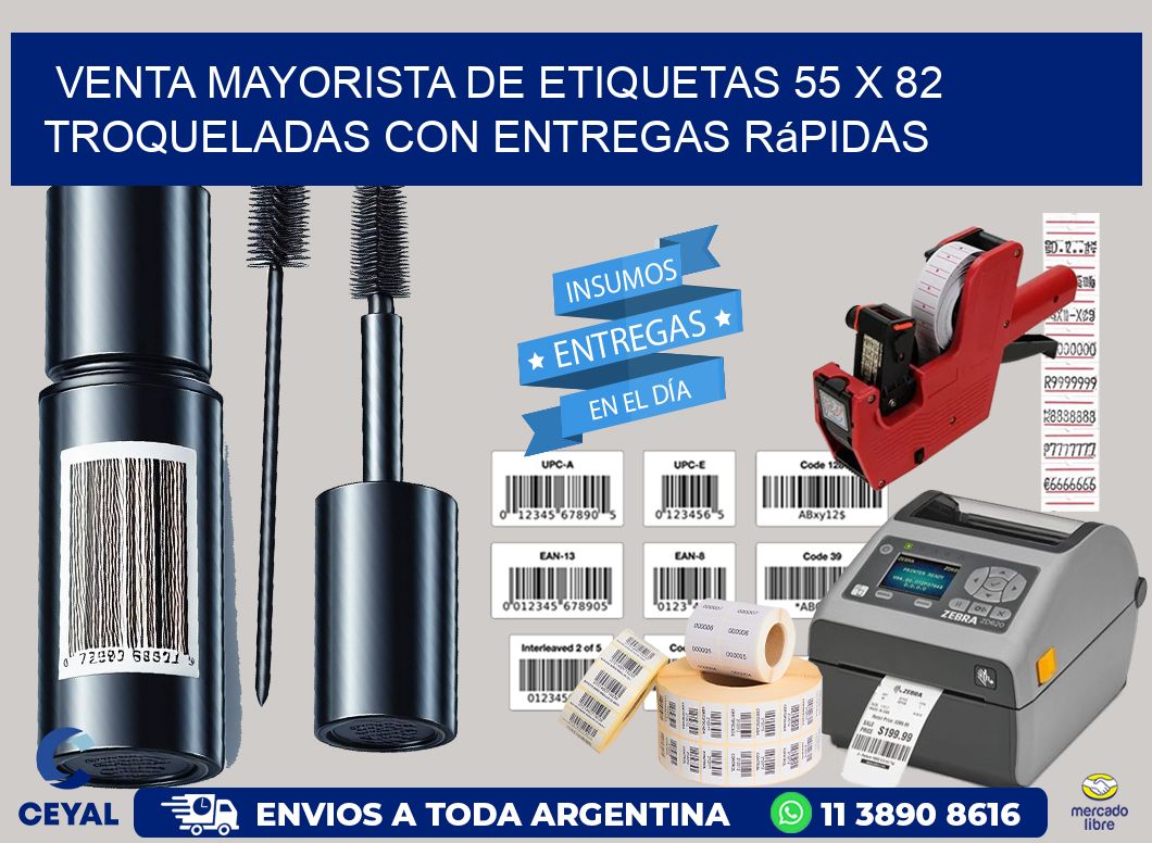 Venta mayorista de etiquetas 55 x 82 troqueladas con entregas rápidas