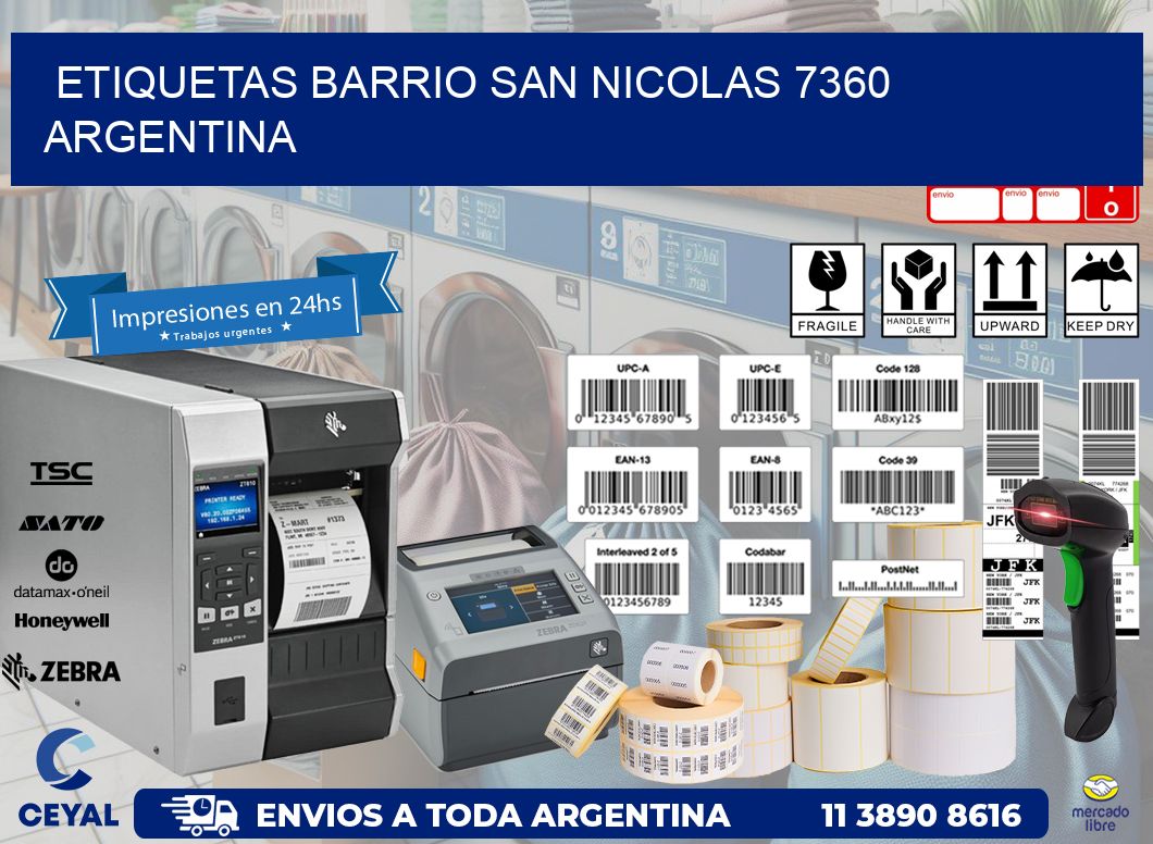 etiquetas barrio san nicolas 7360 argentina
