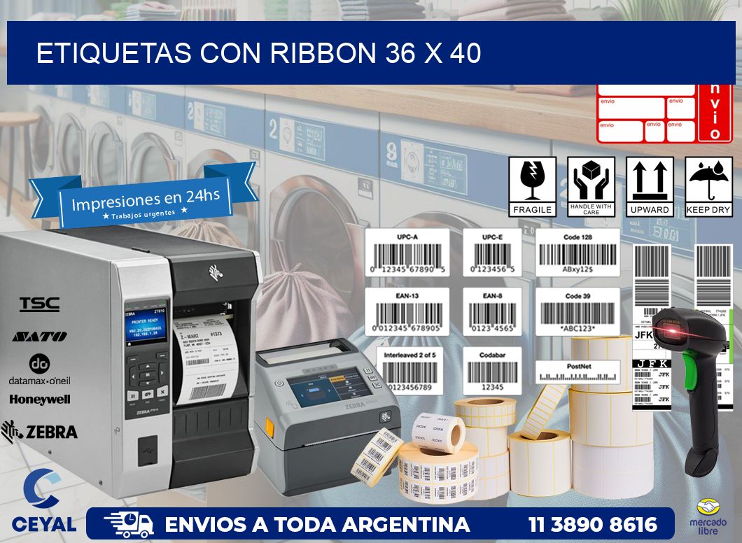 etiquetas con ribbon 36 x 40