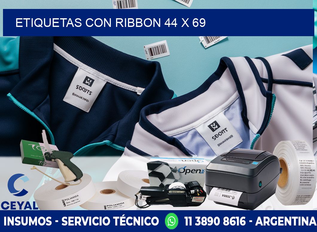 etiquetas con ribbon 44 x 69