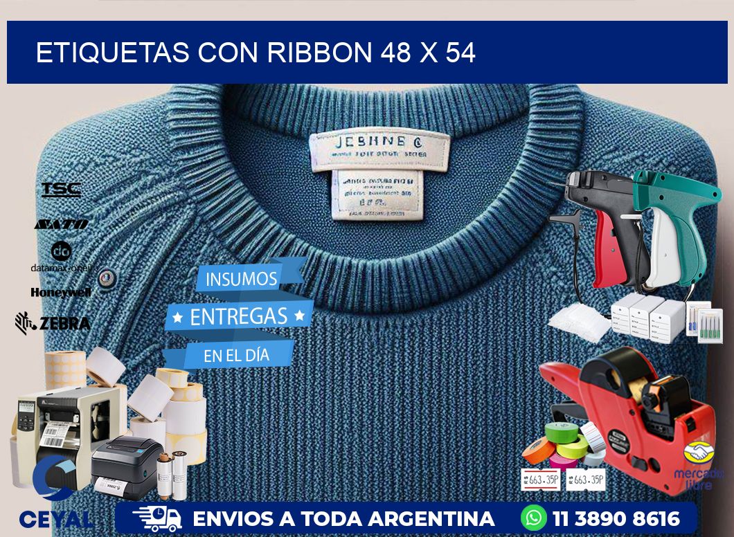 etiquetas con ribbon 48 x 54