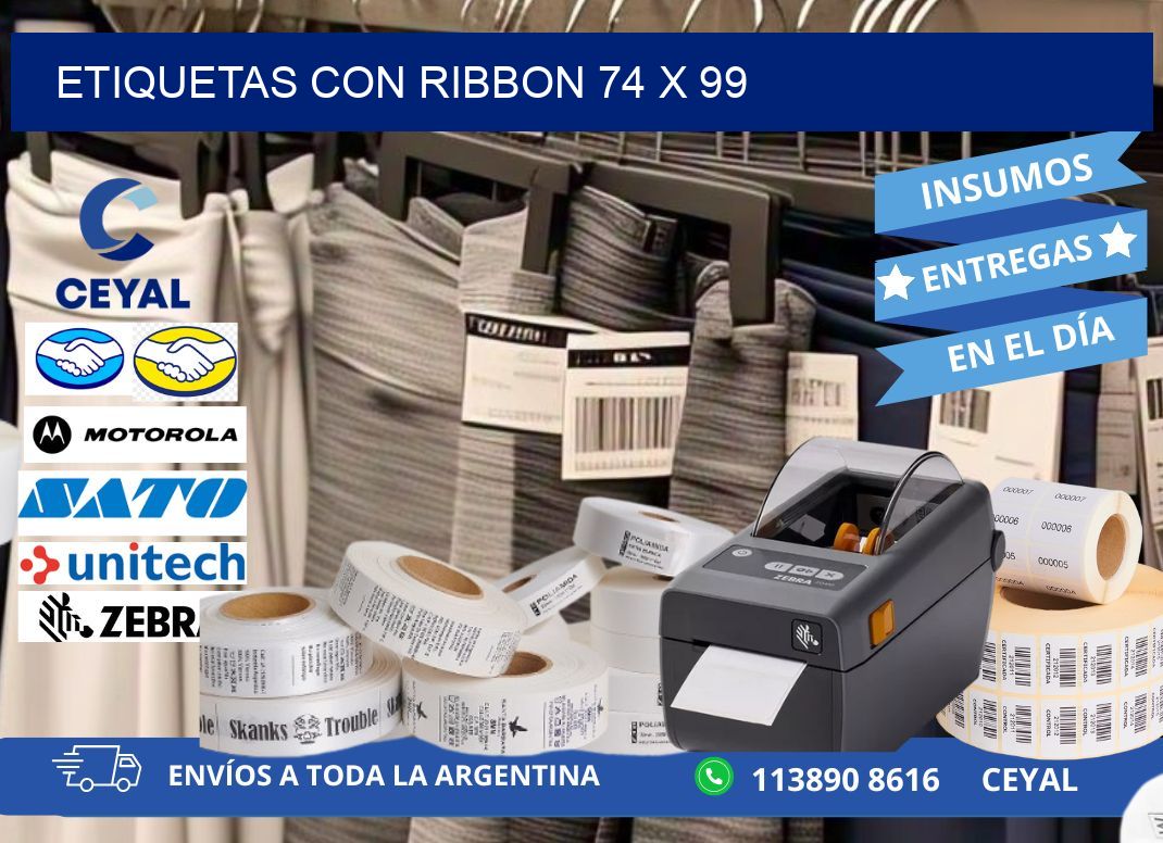etiquetas con ribbon 74 x 99