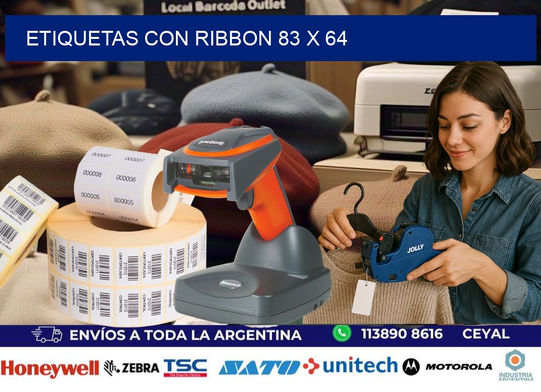 etiquetas con ribbon 83 x 64