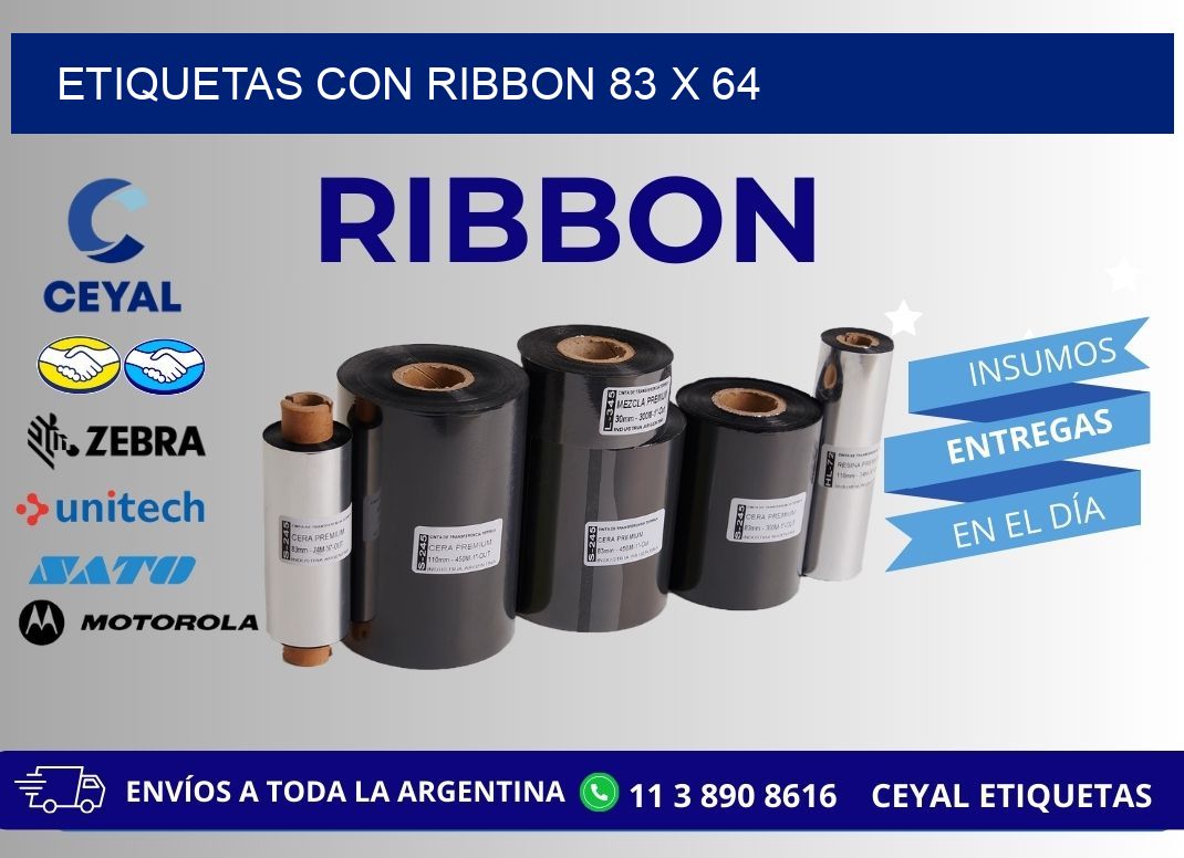 etiquetas con ribbon 83 x 64