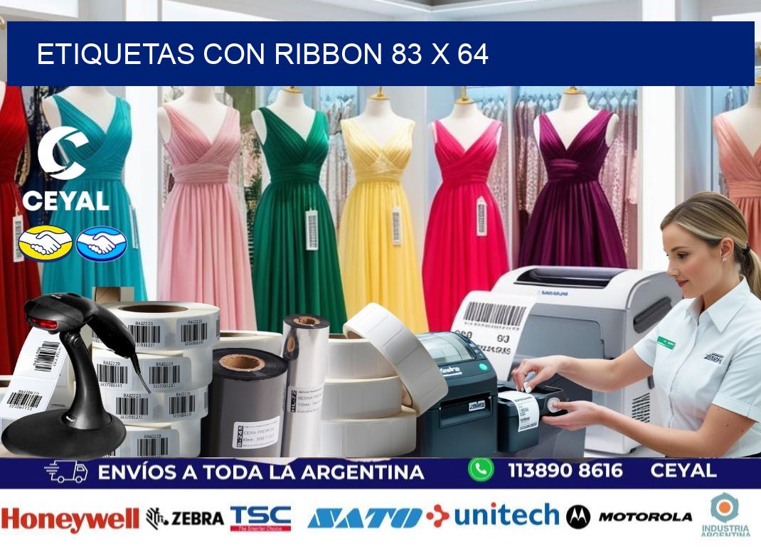 etiquetas con ribbon 83 x 64