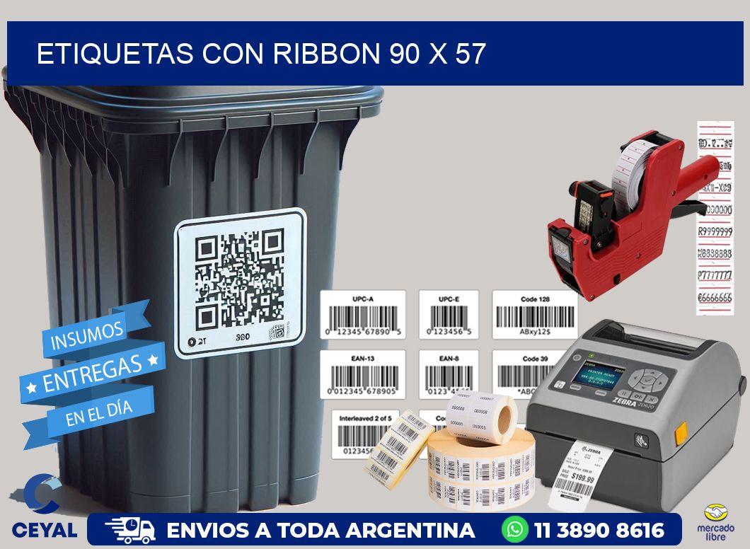 etiquetas con ribbon 90 x 57