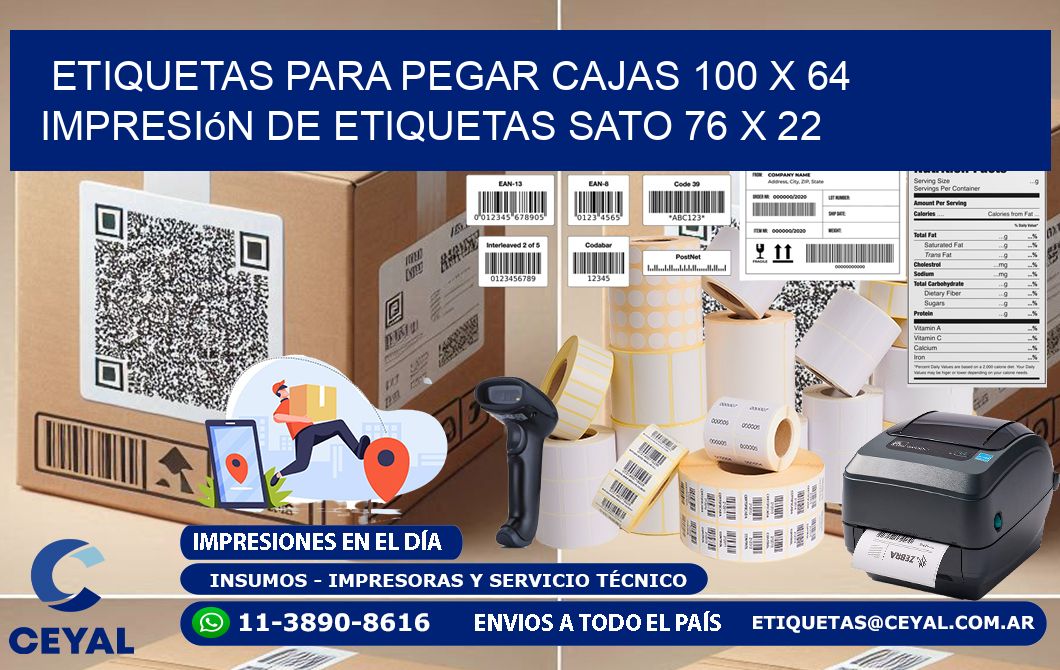 etiquetas para pegar cajas 100 x 64 impresión de etiquetas sato 76 x 22