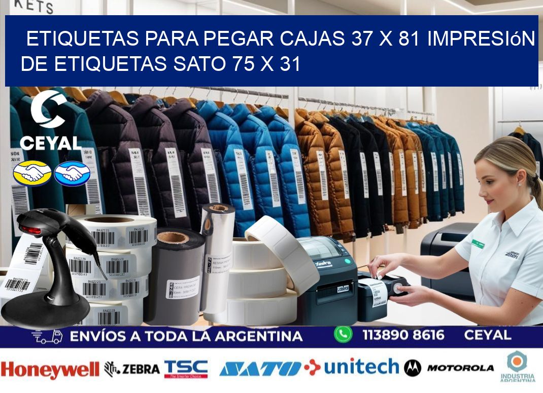 etiquetas para pegar cajas 37 x 81 impresión de etiquetas sato 75 x 31