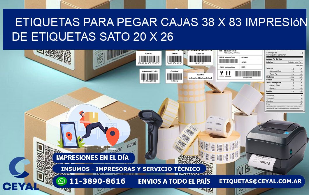 etiquetas para pegar cajas 38 x 83 impresión de etiquetas sato 20 x 26