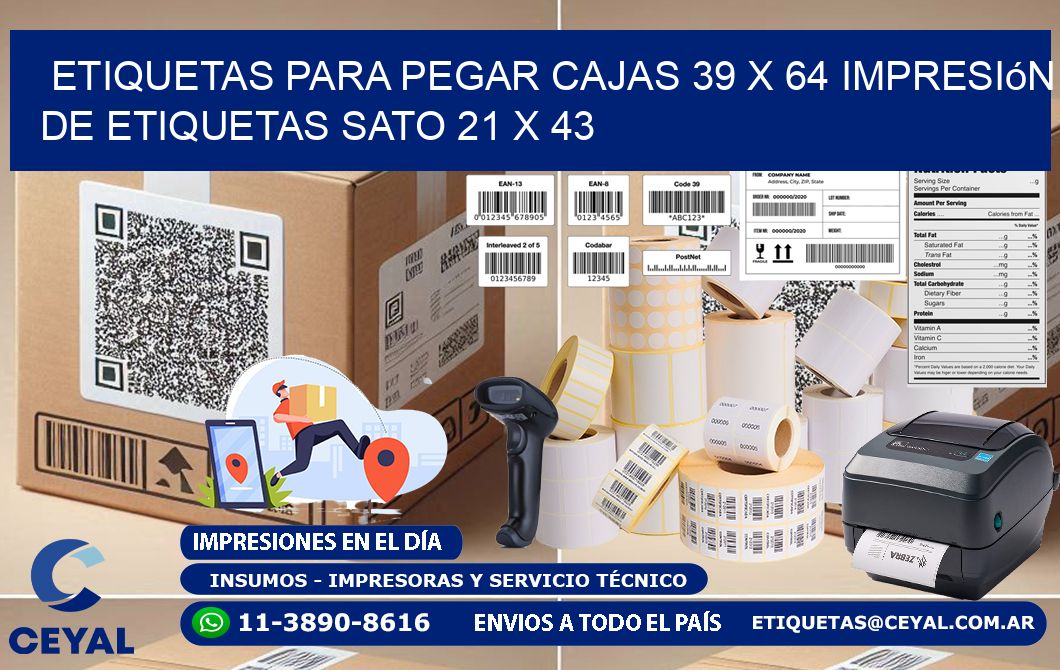 etiquetas para pegar cajas 39 x 64 impresión de etiquetas sato 21 x 43