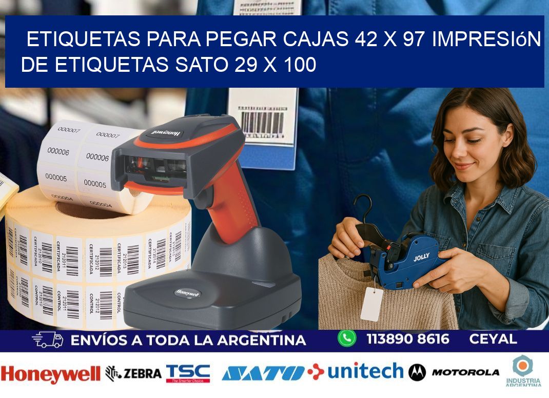 etiquetas para pegar cajas 42 x 97 impresión de etiquetas sato 29 x 100