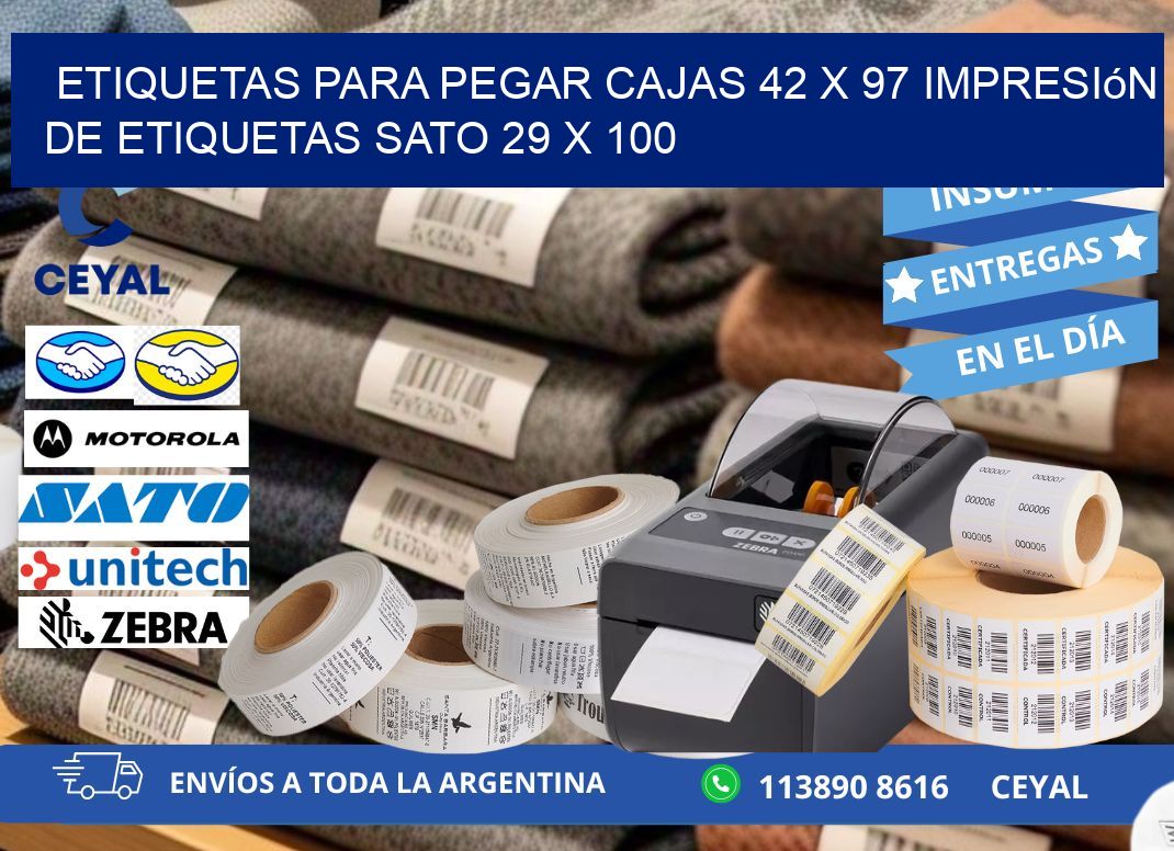etiquetas para pegar cajas 42 x 97 impresión de etiquetas sato 29 x 100