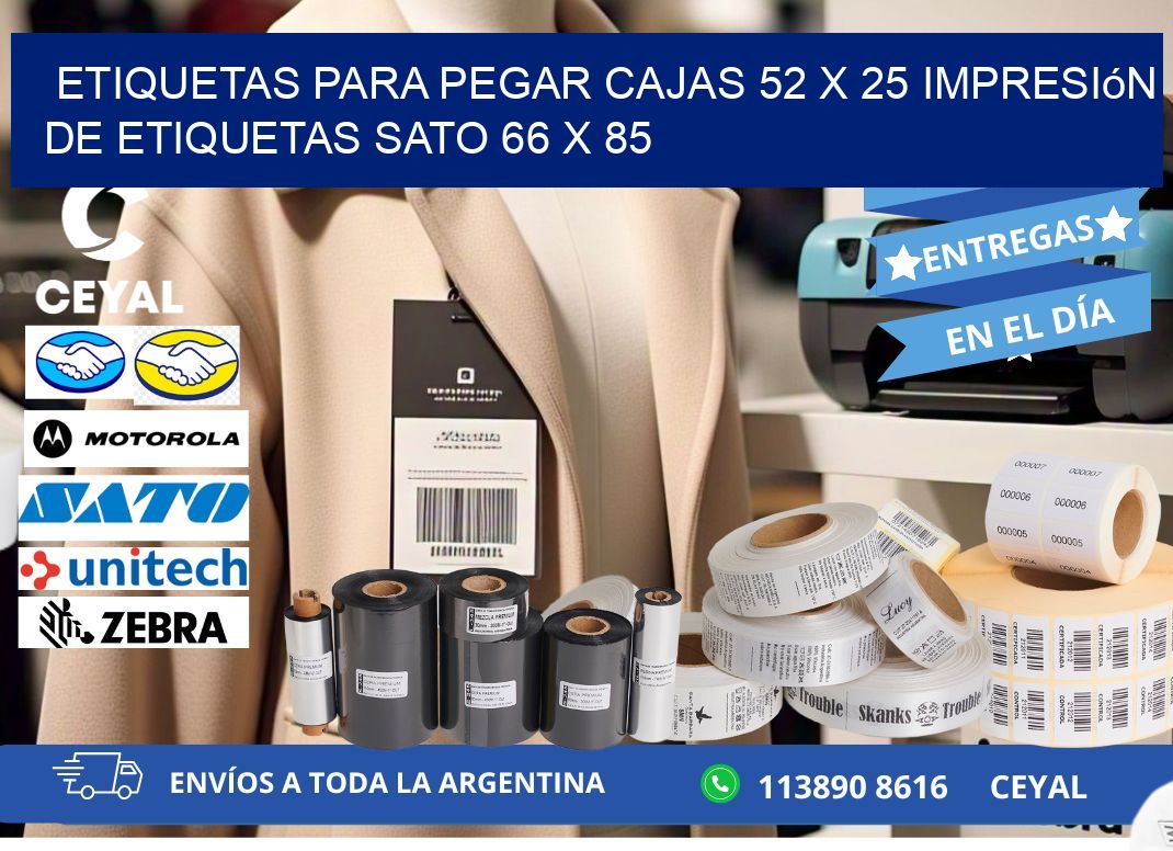etiquetas para pegar cajas 52 x 25 impresión de etiquetas sato 66 x 85
