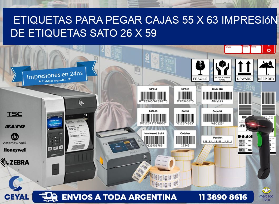 etiquetas para pegar cajas 55 x 63 impresión de etiquetas sato 26 x 59