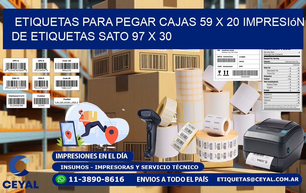 etiquetas para pegar cajas 59 x 20 impresión de etiquetas sato 97 x 30