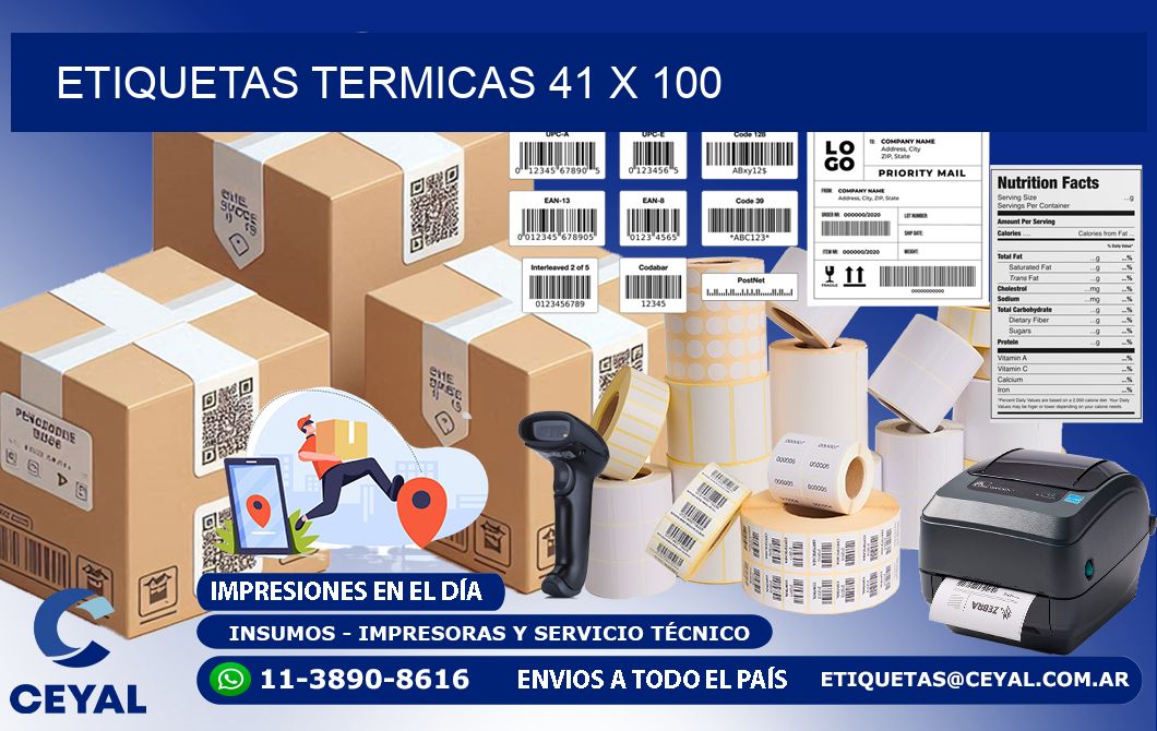 etiquetas termicas 41 x 100
