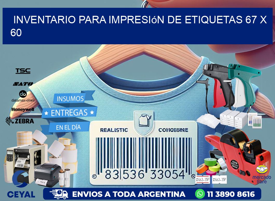 inventario para impresión de etiquetas 67 x 60