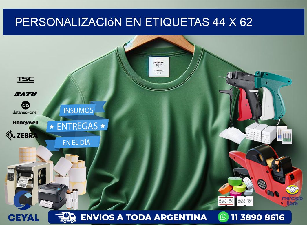 personalización en etiquetas 44 x 62