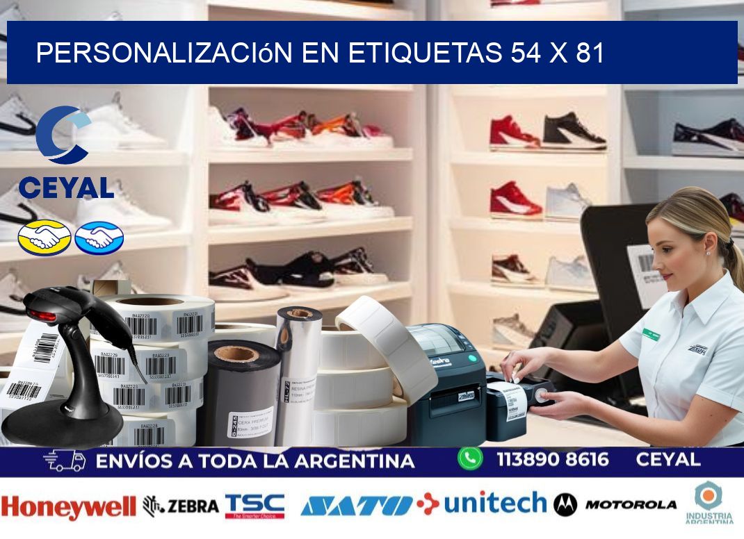 personalización en etiquetas 54 x 81