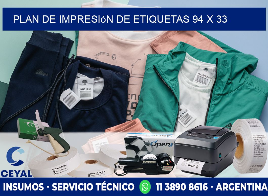 plan de impresión de etiquetas 94 x 33