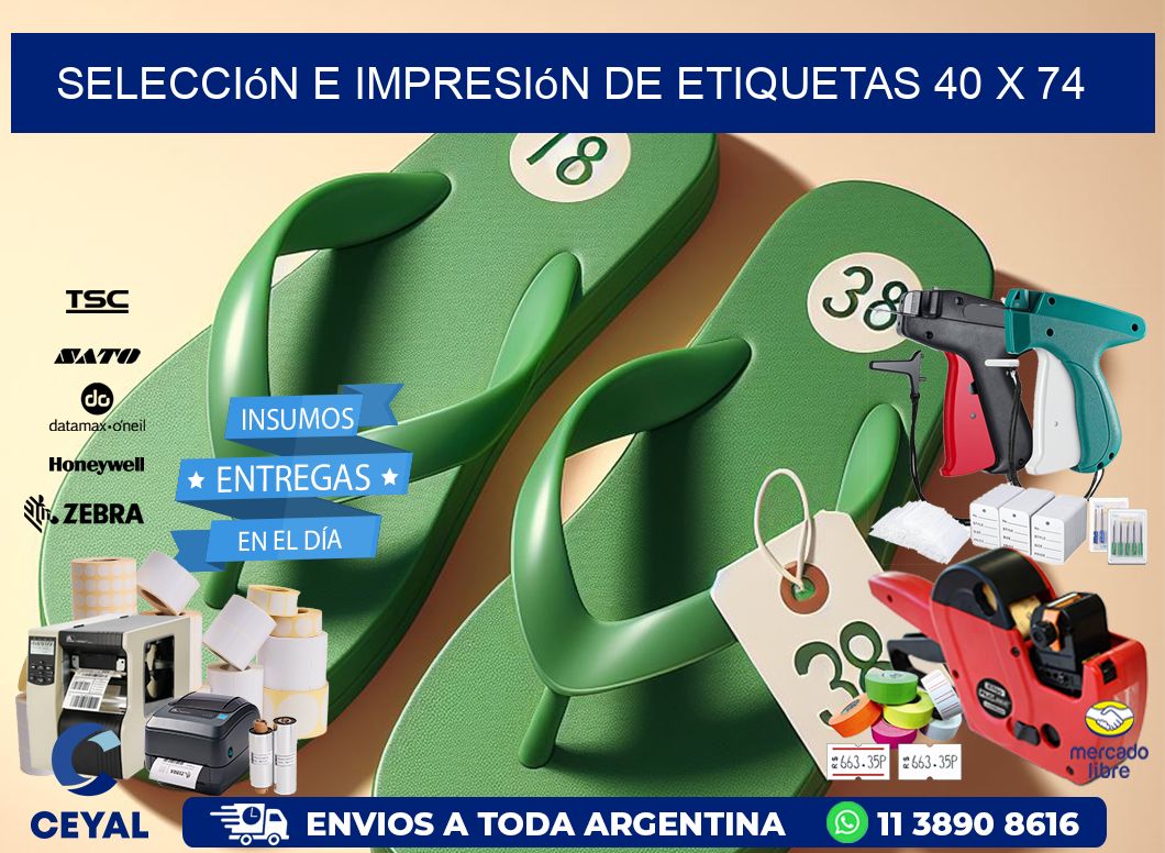 selección e impresión de etiquetas 40 x 74