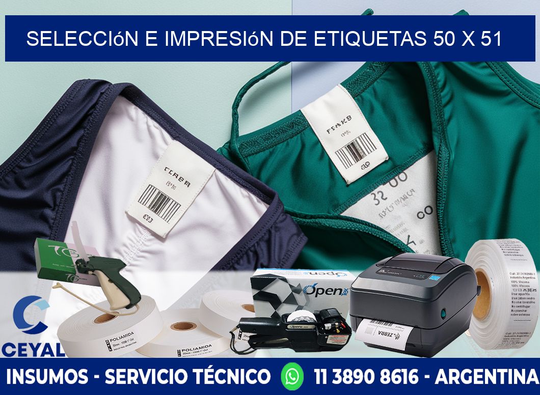 selección e impresión de etiquetas 50 x 51