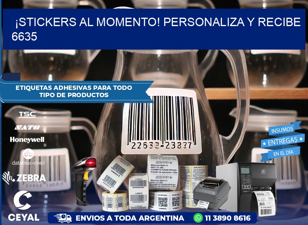 ¡Stickers al Momento! Personaliza y Recibe 6635