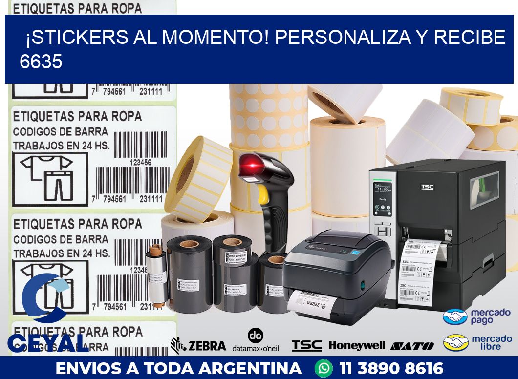 ¡Stickers al Momento! Personaliza y Recibe 6635