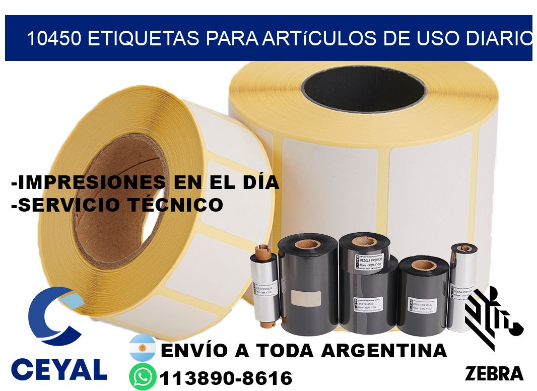 10450 Etiquetas para artículos de uso diario