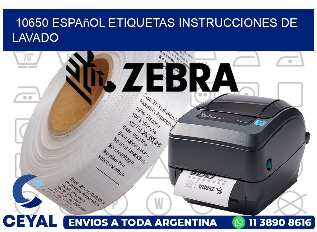 10650 español etiquetas instrucciones de lavado